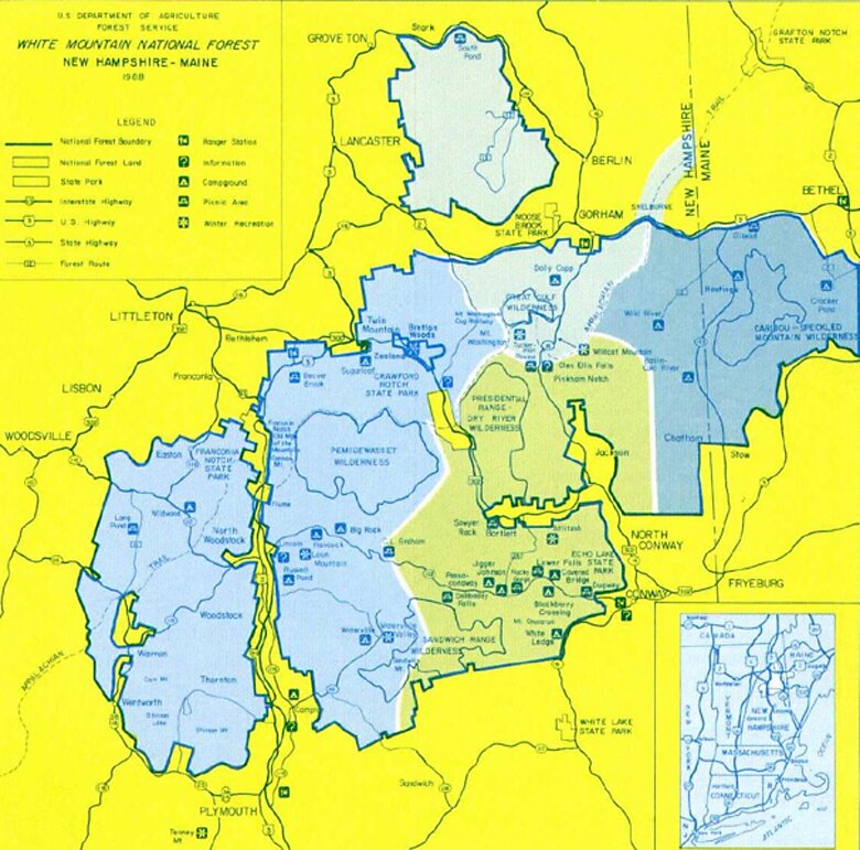 Map of the White Mountain National Forest