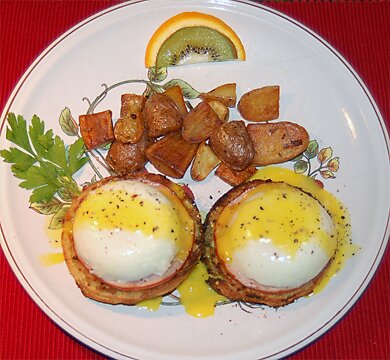 Eggs Benedict on Inn-Baked English Muffins