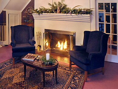 cozy fireplace sitting area